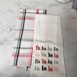 Target Festive Plaid and Fa La La Kitchen Towels